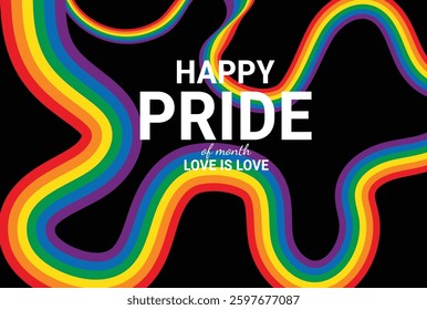 LGBTQ Pride Flag Background.Vector Banner Template for Pride Month. Stock Vector.