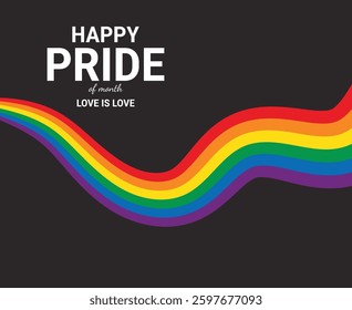 LGBTQ Pride Flag Background.Vector Banner Template for Pride Month. Stock Vector.