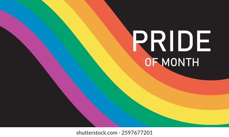 LGBTQ Pride Flag Background.Vector Banner Template for Pride Month. Stock Vector.