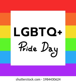 LGBTQ+ with pride flag , LGBT designs isolated on pride flag or Rainbow colors background, Vector illustration EPS 10