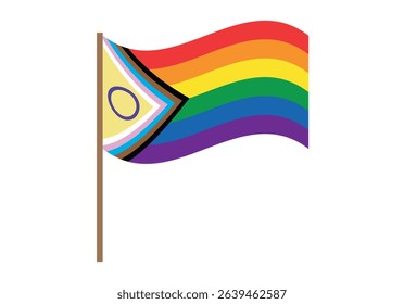 LGBTQ+ Pride Flag with Pole