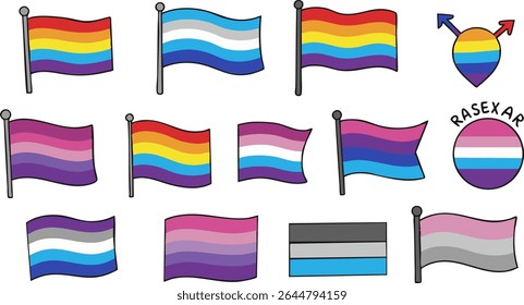 LGBTQ Pride Flag Variations with Inclusive Designs