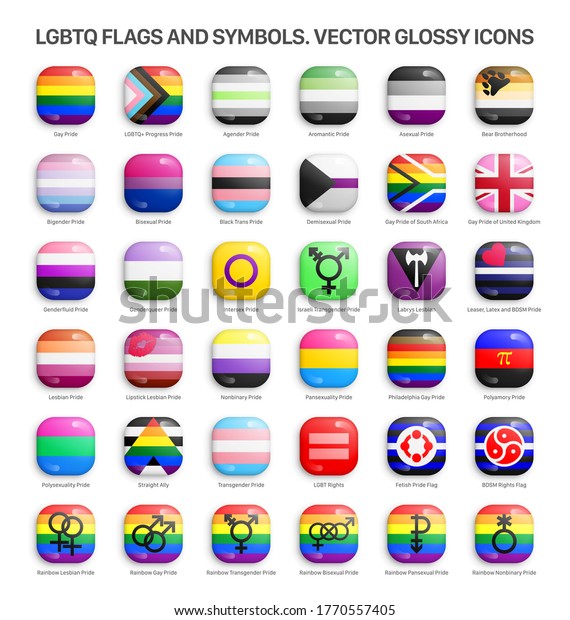 Lgbtq Pride Flags Symbols 3d Vector Stock Vector (Royalty Free ...