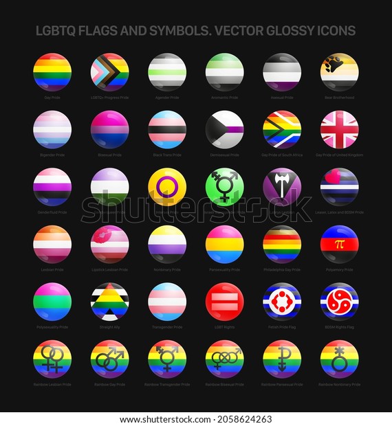 Lgbtq Pride Flags Symbols 3d Vector Stock Vector (Royalty Free ...