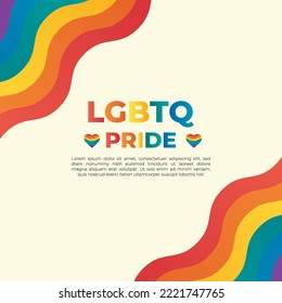 lgbtq pride flyer vector design with rainbow symbol or flag background. suitable for social media posts, posters, flyers, banners, etc.