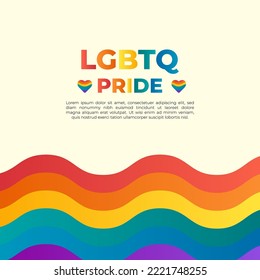 lgbtq pride flyer vector design with rainbow symbol or flag background. suitable for social media posts, posters, flyers, banners, etc.