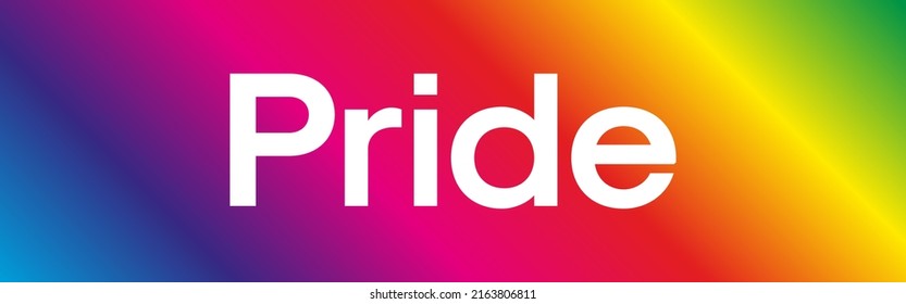 LGBTQ Pride Gradient Background Vector. Web Banner Template For Pride Month. Pride Month Text Isolated On Rainbow Gradient Backdrop Wallpaper.