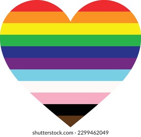 LGBTQ Pride Heart, Herz-Form LGBT Pride Rainbow Flag Muster