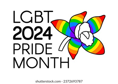 LGBTQ Pride Monat 2024 Regenbogen-Logo. Vektorsymbol der Pride Month Support.