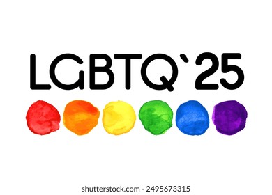 LGBTQ Pride Month 2025 rainbow logo. Vector symbol of Pride Month support.