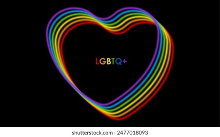 LGBTQ Pride Month abstract colorful hearts background. Concept vector design with rainbow flag colors