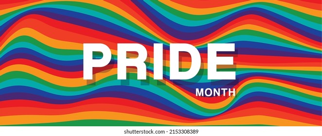LGBTQ pride month background. Rainbow wave shape color illustration