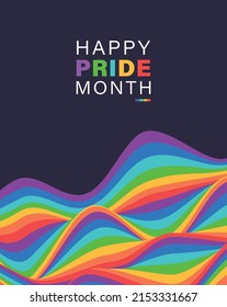 LGBTQ pride month background. Rainbow wave shape color illustration