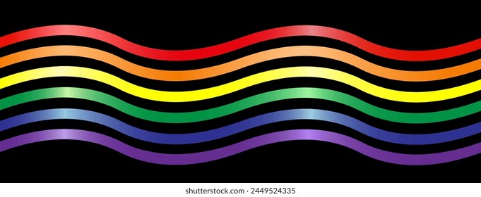 LGBTQ pride month banner. Rainbow PRIDE month with festival parades, parties and social events. Colorful rainbow flag. Vector design template.
LGBTQIA Pride Month Text. Pride flag vector.