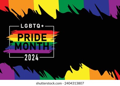 lgbtq+ pride month celebration 2024 background. eps 10