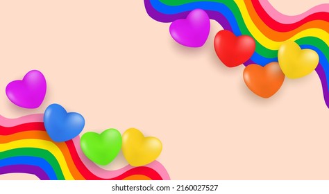 LGBTQ Pride Month. Design with balloon colorful rainbow background. vector.