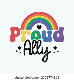 LGBTQ Pride Month Design- Proud Ally.