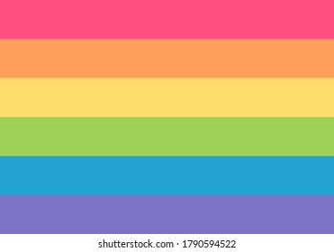 Lgbtq pride month flag concept. Vector flat illustration. Lgbt rainbow flag. Simple abstract colorful symbol. Design element for freedom and diversity banner, background, poster.