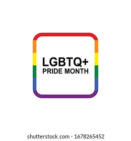 LGBTQ+ Pride Month in June. Lesbian Gay Bisexual Transgender Queer. Vector Illustration in LGBTQ+ Colors. 