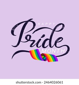 Letras del mes del orgullo LGBTQ. Vector y símbolos, transexuales y bisexuales en el desfile del orgullo gay. Diseño de Ilustración vectorial Puede Imprimir en Camiseta Cartel Anuncios Orgullo mes.