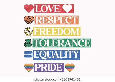 LGBTQ Pride Month Quote EPS Design. Vector Pride Design Template