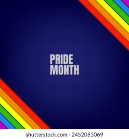 LGBTQ+ Pride Month Square Banner. PRIDE Celebration for Diversity and Inclusion Events.