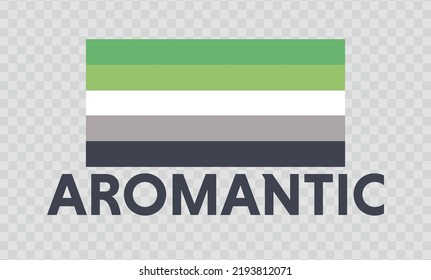 Mes del Orgullo LGBTQ+, vector. Bandera romántica. Aislado en segundo plano