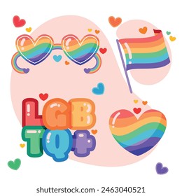 LGBTQ+ Pride Queer Elements Set