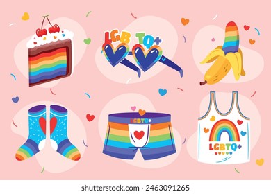 LGBTQ+ Pride Queer Elements Set