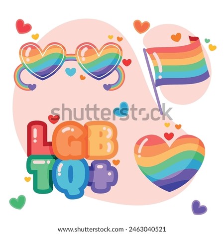 LGBTQ+ Pride Queer Elements Set