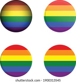 Rundfunk-LGBTQ-Pride-Flag in verschiedenen Formaten Scheibenschild Vektorgrafik Regenbogen