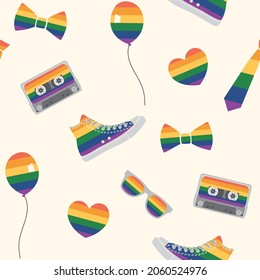 LGBTQ pride - seamless vector repeat pattern. Surface Pattern for wrappings, fabric, packaging and other print and design projects