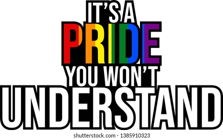 LGBTQ Pride Statement Typography in rainbow colors representing the community
