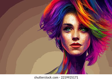 Lgbtq+ Pride And Tolerance Girl, Rainbow Rainbow Hair