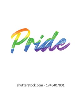 LGBTQ pride typography. Pride month