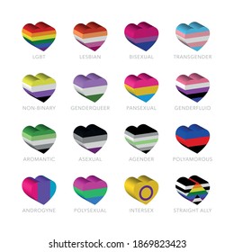 Set Lgbt Symbols Multicolor Logo Design Stock Vector (Royalty Free ...