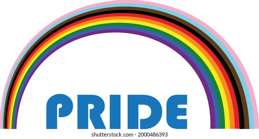 LGBTQ Progress Pride Rainbow. Freedom And Love Concept. Pride Month. Activism, Community And Freedom. Gay Pride Flag.