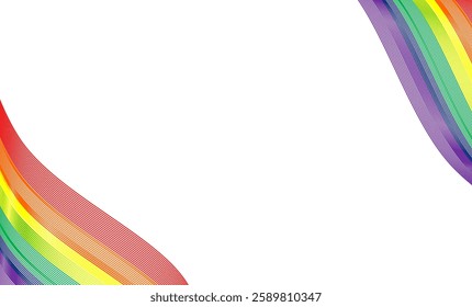 LGBTQ rainbow color background wallpaper image, column wave border, presentation slide template