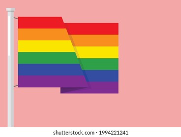 LGBTQ rainbow flag with copyspace. Vector illustration