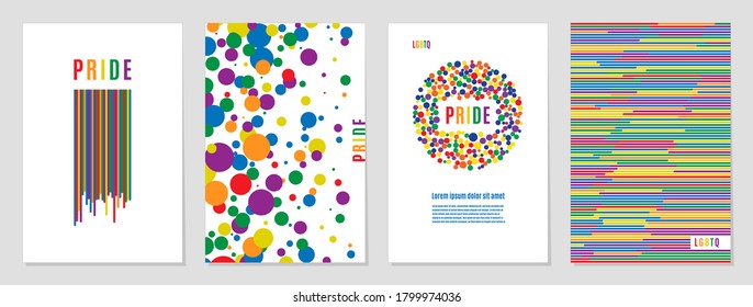Lgbtq rainbow flag freedom family, gay, bisexual and lesbian community, pride pattern on white background, colorful cover vector illustration design.
