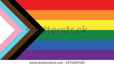 LGBTQ+ Rainbow Flag Quasar Progress Variant High Quality Illustration