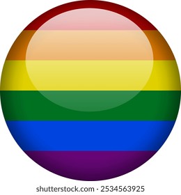 LGBTQ rainbow flag, round icon