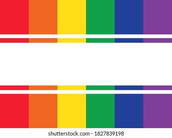 LGBTQ rainbow flag with white rectangle space