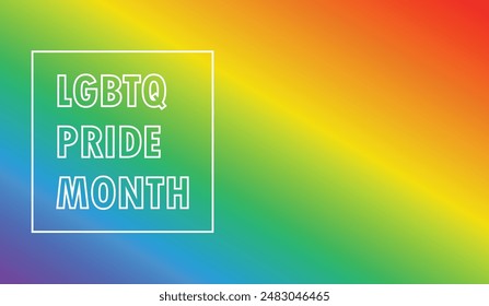 LGBTQ rainbow gradient background, LGBTQ Pride month abstract sign.