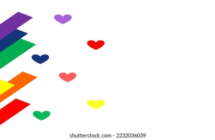 LGBTQ rainbow and heart colorful background wallpaper image 