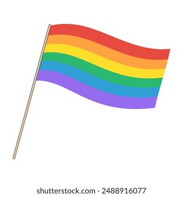 LGBTQ Rainbow pride flag waving. LGBTQ pride month celebration