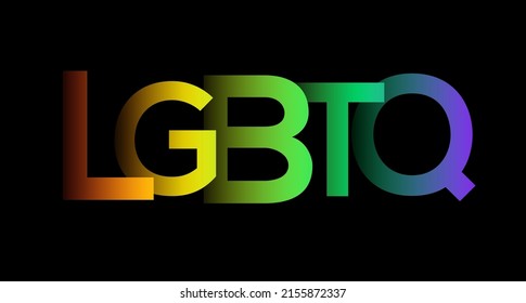 Lgbtq Rainbow Text On Black Background Stock Vector (Royalty Free ...