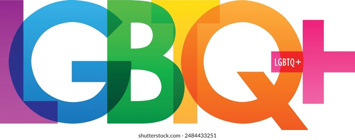ANUNCIO de tipografía del Vector del arco iris de LGBTQ+, fondo colorido del Vector del graffiti