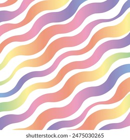 LGBTQ+ Rainbow Wavy Abstract Pattern Background