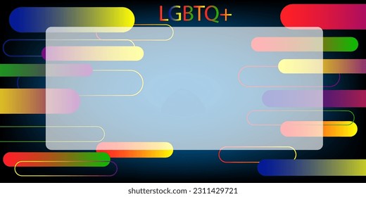 LGBTQ rectangle futuristic background vector for equality technology and finance concept and education for future